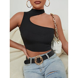 Cropped Feminino Com Corte