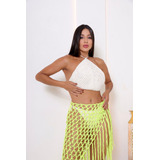 Cropped Feminino Croche Bordado