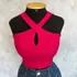 Cropped Feminino Cruzado Bengaline Com Bojo E Ziper