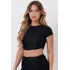 Cropped Feminino Drapeado Lateral Planet Girls Preto