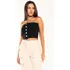Cropped Feminino Em Sarja Sem Mangas Planet Girls Preto