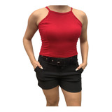Cropped Feminino Fechado Meninas Verao Alcinha Tam Unico