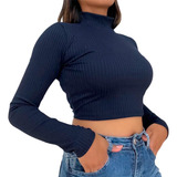 Cropped Feminino Manga Longa