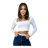 Cropped Feminino Moda Manga
