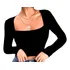 Cropped Feminino Moda  Manga Longa Decote Quadrado Até Gg