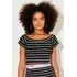 Cropped Feminino Ombro A Ombro Planet Girls Preto