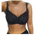 Cropped Feminino Transparente Redinha Vazado Strass Brilho 