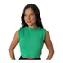Cropped Feminino Tricô Detalhes Sem Manga Inverno Lançamento