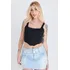 Cropped Feminino Up Glam Alça Larga Planet Girls Preto