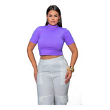 Cropped Gola Alta Blusa