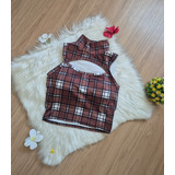 Cropped Gola Alta Xadrez