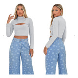Cropped Gringa Manga Longa