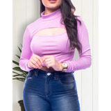 Cropped Gringa Manga Longa