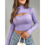 Cropped Gringa Manga Longa