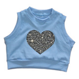Cropped Infantil Menina Bordado