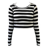 Cropped Listrado Feminino Blusas