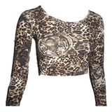 Cropped Listrado Manga Longa