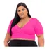 Cropped Manga Bufante Feminino Plus Size Neon Top Tendência