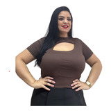 Cropped Plus Size Canelado