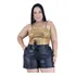 Cropped Plus Size Paetê Brilho Bojo 