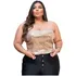 Cropped Plus Size Paetê Brilhoso Modinha Carnaval 2024