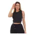 Cropped Regata Alça Grossa Canelado Feminino Curto 