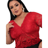 Cropped Renda Plus Size