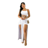 Cropped Saia Longa Fenda