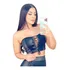 Cropped Sexy Tqc Cirrê Bojo Sensual Top Com Ilhóses Frontal