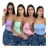 Cropped Tomara Que Caia Alongado Candy Color Tons Pasteis