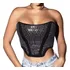 Cropped Tomara Que Caia Brilho Pedraria Corset Strass 