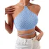Cropped Top Amarração Frente Única Malha Tricot 