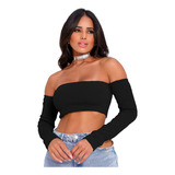 Cropped Top Ciganinha Manga