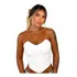 Cropped Top Corset Em Couro Fake Ecológico Feminino