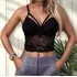 Cropped Top De Renda Tiras Dupla Alça Regulável C/ Bojo 