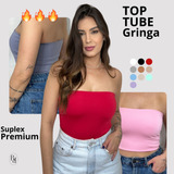 Cropped Top Faixa Tomara Que Caia Tube Blogueira Sensual