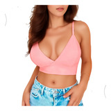 Cropped Top Feminino Decotado