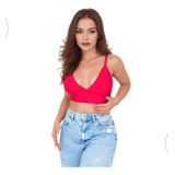 Cropped Top Feminino Decotado