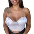 Cropped Top Renda Cetim Bojo Alça Corrente Blogueira Blusa