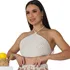 Cropped Topinho Triangulo Amarrção Crochê Top Eminino Verão