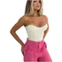 Cropped Tricot Modal Em Decote Coração Tomara Que Caia Linda