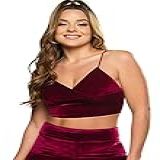 Cropped Veludo Alcinha Blusa