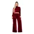 Cropped Veludo Blusa Manga Longa Molhado Casual Inverno