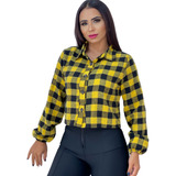 Cropped Xadrez Blusa Feminina