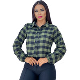 Cropped Xadrez Blusa Feminina