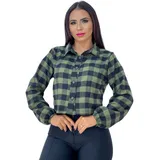 Cropped Xadrez Blusa Feminina