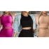   Croppet/ Blusa Canelado Da Moda  Feminino Kit 3 Top