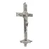 Crucifixo De Parede De Metal Cruz Mesa Prata Lindíssima 20cm