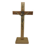 Crucifixo Mesa 19cm Madeira