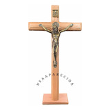 Crucifixo Mesa Parede Madeira